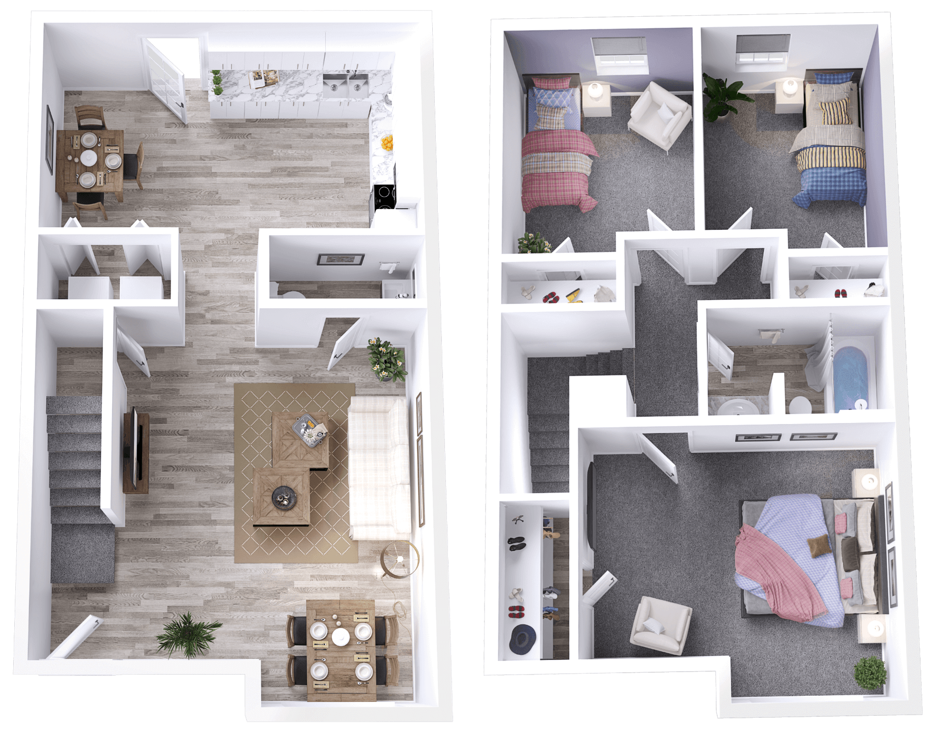 OakLawn Heights 3 bedroom floorplan